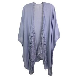 Unbranded Cover Up Womens Lavender Kimono Cardigan Sweater Lace Open Front
